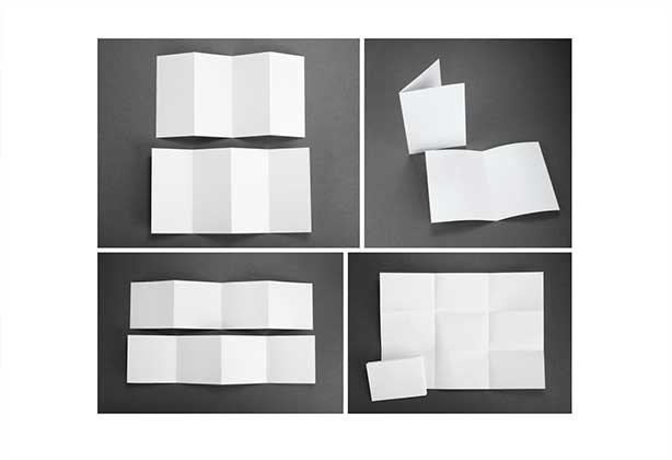 Examples of folded flyer techniques on blank printer paper