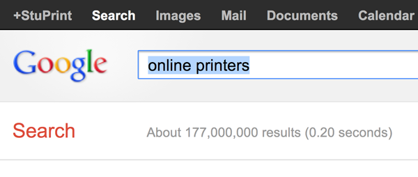 online printers google search bar