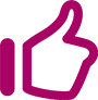 Purple thumbs up icon